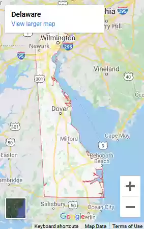 Map of Delaware