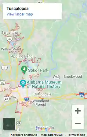 Map of Tuscaloosa, AL